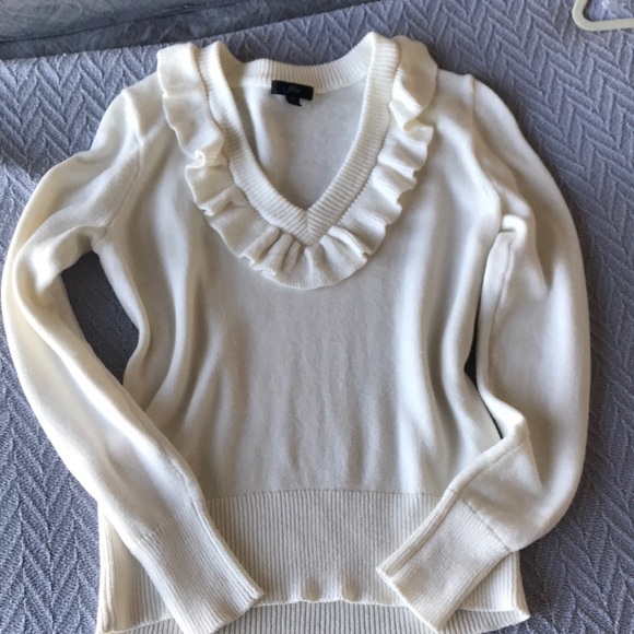 J. Crew Sweaters - Ruffled cream sweater
